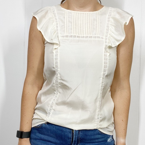 GAP Tops - Gap 100% Silk Flutter Sleeve Blouse